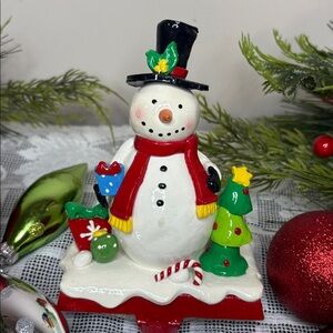 Christmas Festive Snowman Stocking Holder